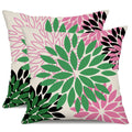 Dfxsz Green Pink Black Flower Pillow Covers 20X20 Inch Set Of 2 Outdoor Throw Pillows Outdoor Waterproof Decor For Living Room S