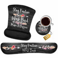 Mouse Pad Wrist Support And Keyboard Wrist Rest Set With Coasters, Stay Positive Work Hard And Make It Happen Inspirational Quot