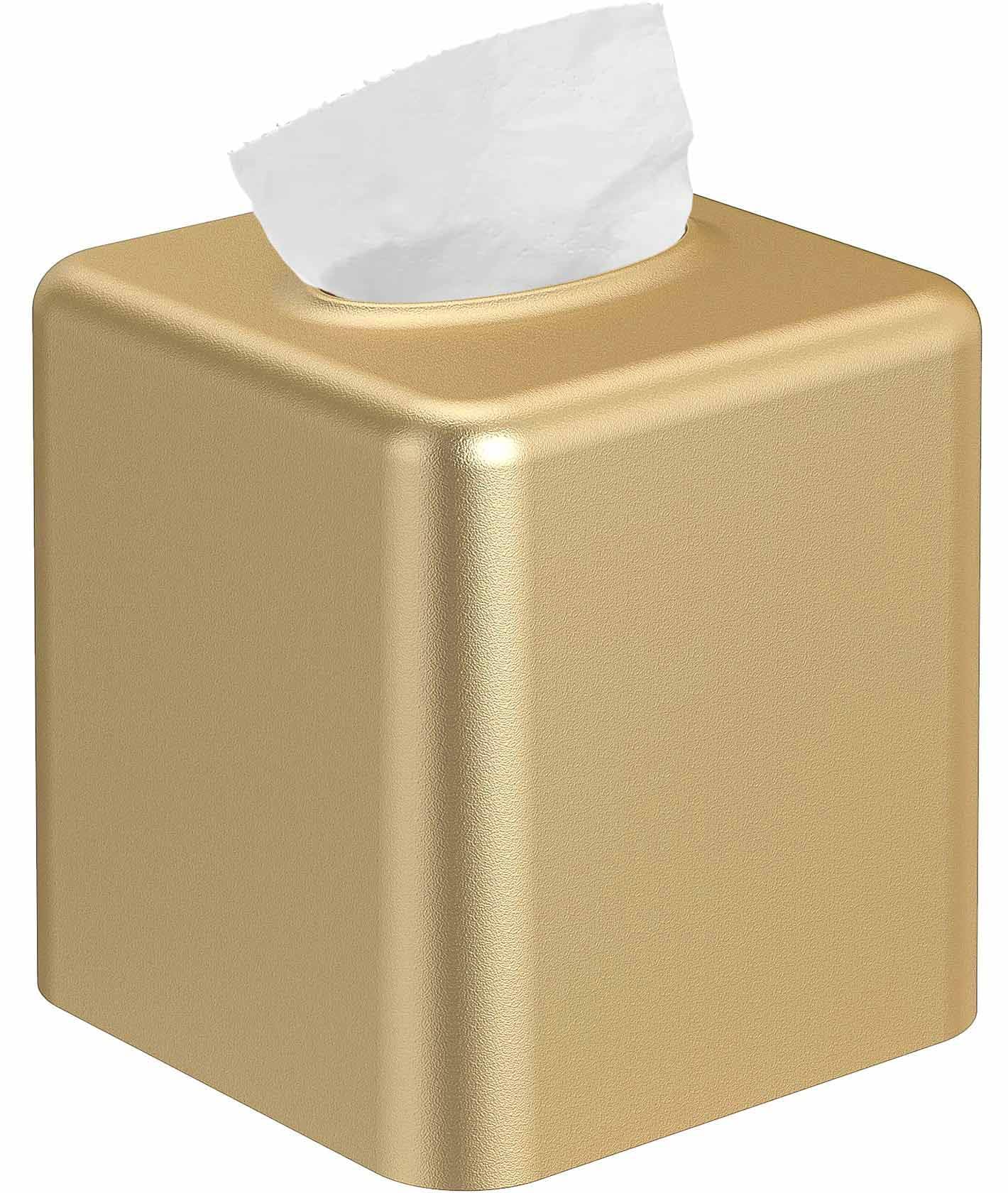 Livelab Tissue Box Cover, Square Metal Tissue Box Holder Modern Decor Facial Napkin Holder Tissue Box Dispenser for Bathroom Van