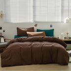 Karever Brown Comforter Set Queen Coffee Color Bedding Set 3 Pieces Solid Chestnut Brown Color All Season Blanket Set Women Coff