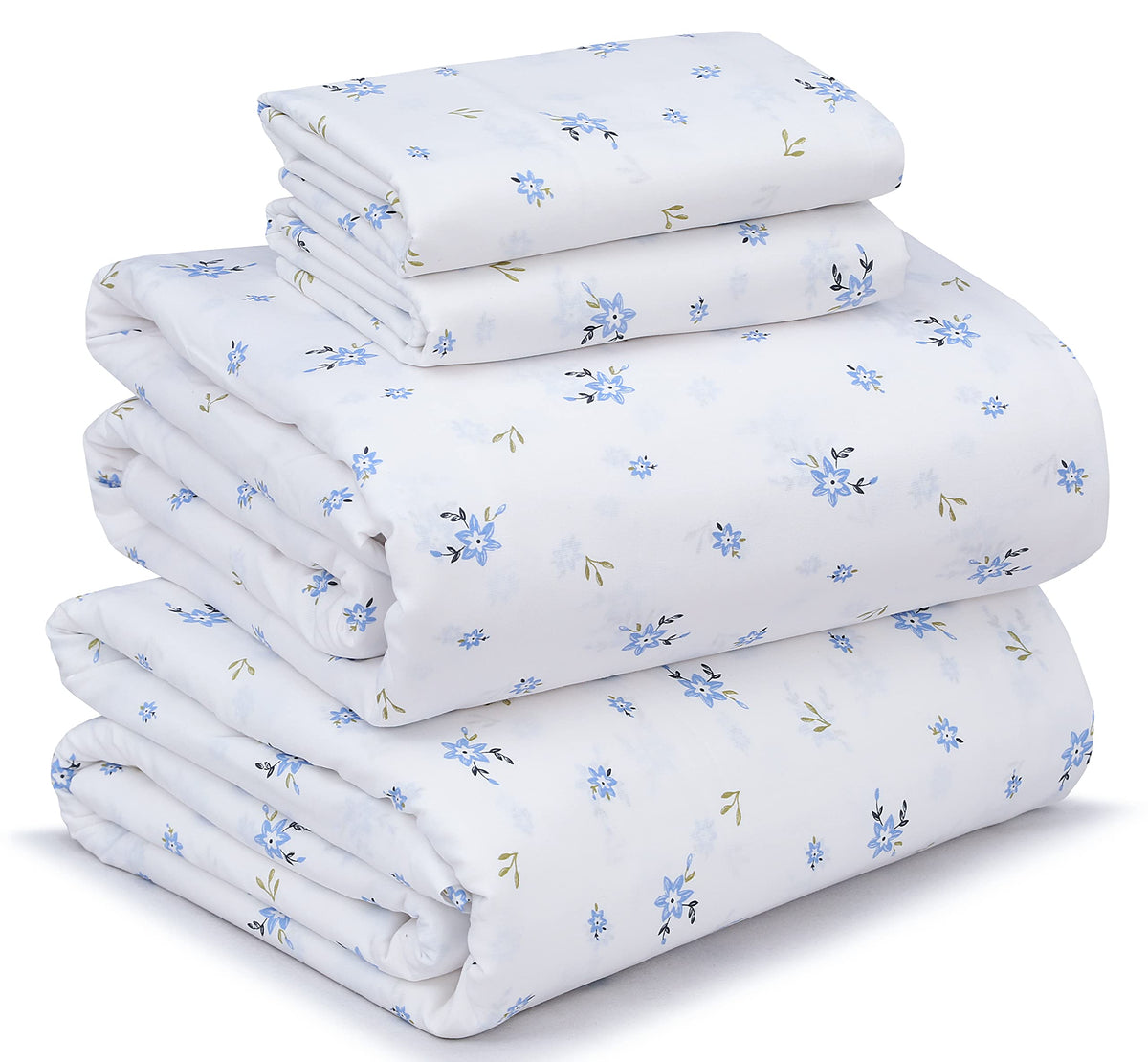Ruvanti 100% Cotton Sheets For Queen Size Bed - Crispy Cooling Percale Sheets - Breathable & Durable Queen Sheet Set - 16 Inches