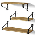 Love-KANKEI Floating Shelves Wall Mounted Set of 3, Large Wood Wall Shelves for Storage, Rustic Shelves for Display Bathroom,Bed