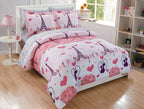 Fancy Linen Teens/Girls Comforter Set Paris Eiffel Tower Hearts Pink Grey New # Paris (Queen)