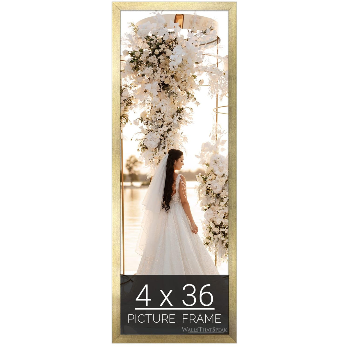 wallsthatspeak 4x36 Gold Picture Frame for Puzzles Posters Photos or Artwork