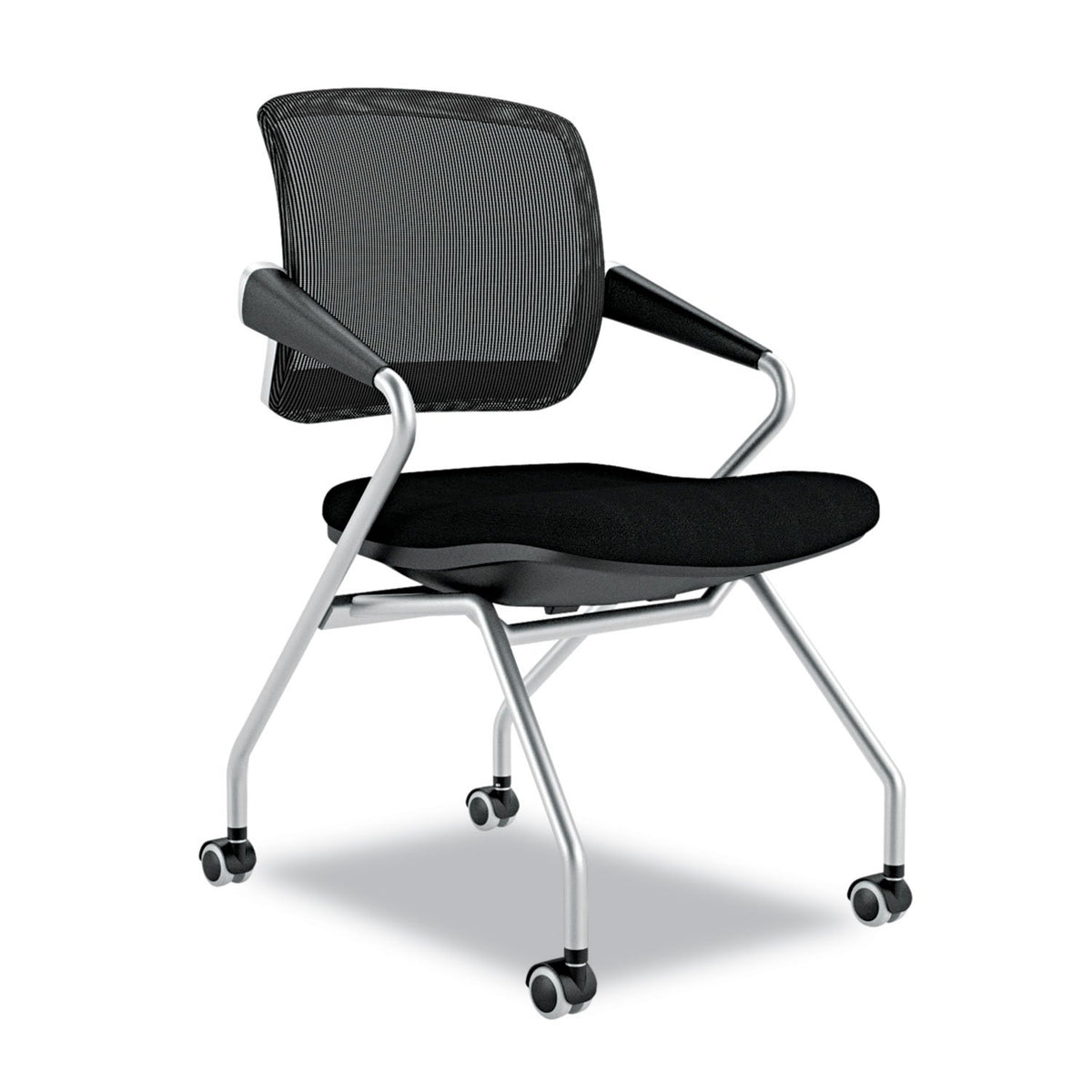 Valore Training Series Mid-Back Chairs - Fabric:Black/Black, Qty. 2 Black/Black