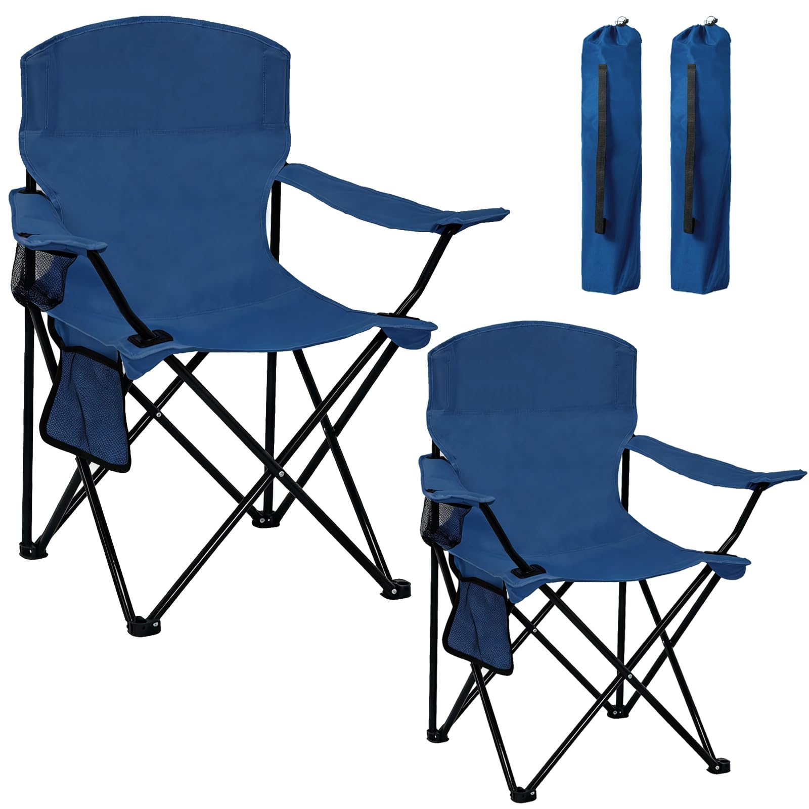 SAILARY Camping Chair 2 Pack Portable Folding Chair, Supports 300lbs, Lightweight Stable Outdoor Chair for Camping Hiking Fishin