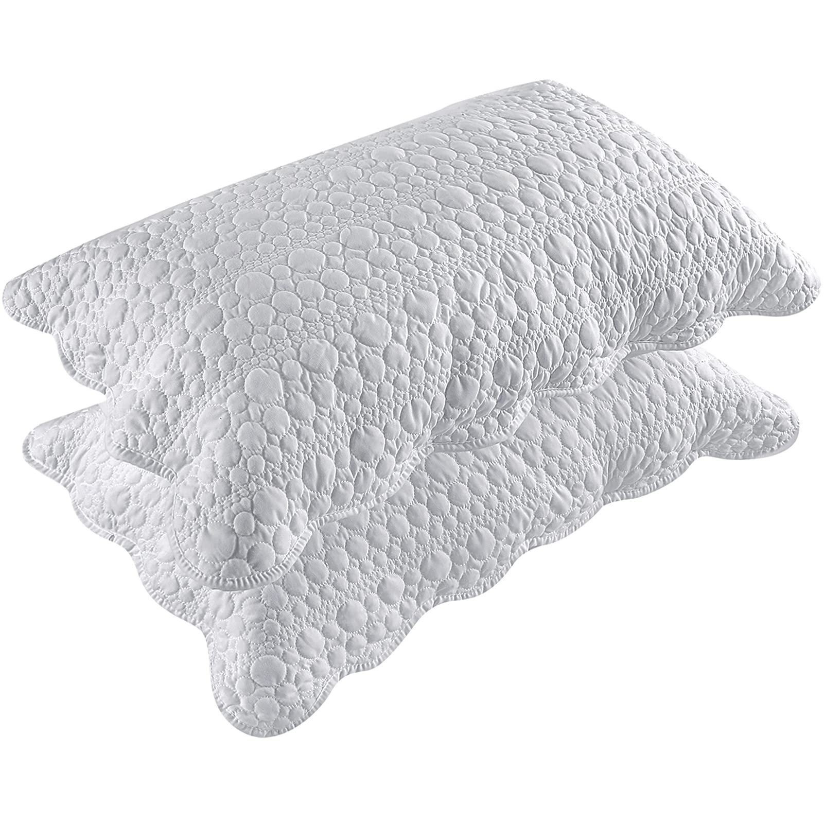 Bosowos Standard Size Pillow Shams Set Of 2, Ultra Soft Breathable 20 X 26 Inches Quilted Pillow Cases Envelope Closure For Slee