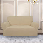 Purefit Stretch Loveseat Sofa Slipcover – Spandex Jacquard Non Slip Soft Couch Sofa Cover, Washable Furniture Protector With Non Skid Foam And Elastic Bottom For Kids (Loveseat, Sand)