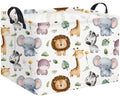 HIYAGON Rectangular Woodland Animal Basket Baby Storage Basket Storage Bin Organizer Box Animal Room Decor(Animal Basket)