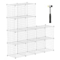 HUBSON Wire Cube Storage Organizer, Book/Toy/Craft/Potted Plants and Pet Closet Organizers and Storage Shelves, 12-Cube Freely C