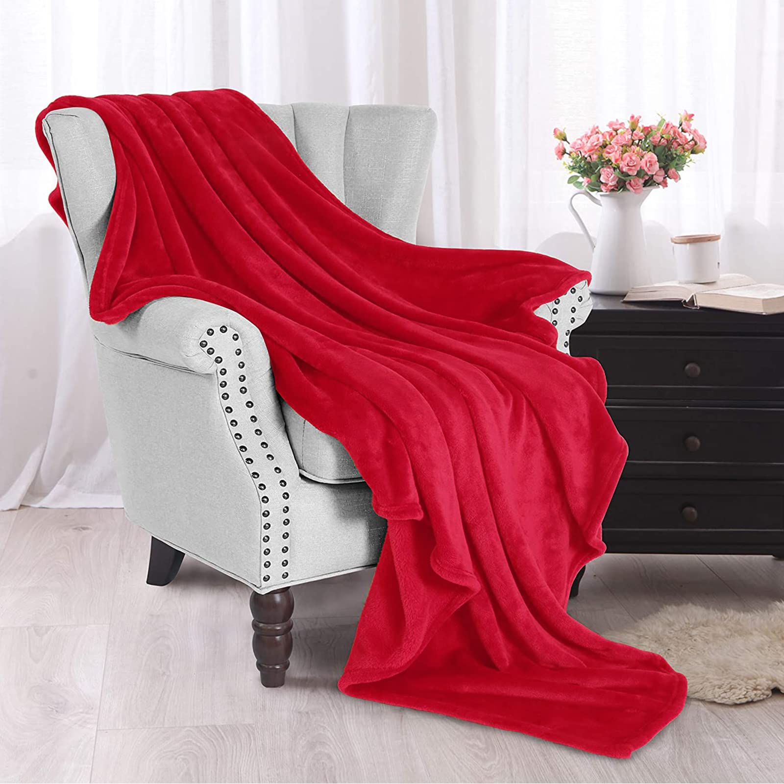 Exclusivo Mezcla Extra Large Fleece Throw Blanket For Couch, Sofa And Bed, 300Gsm Super Soft Blankets And Warm Throws, Cozy, Plu