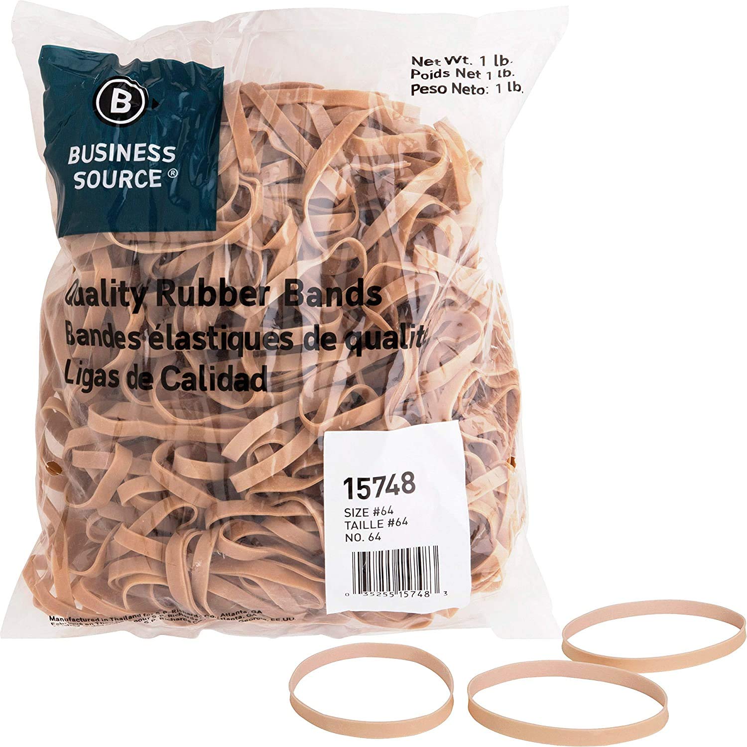 Rubber Bands, Size 64, 1 Lb Bag, Natural Crepe [Set Of 2]