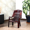 Cello Comfort Sit Chair With Arm Rest, Rosewood | 100% Polypropylene Stackable | Strong & Durable | Easy To Clean | For Living/B