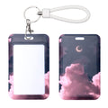 Shiningeyes Id Card Badge Holder Key Chain With Metal Keyring, Plastic Slide Open With Id Window For Women Men Girls Students,Pi