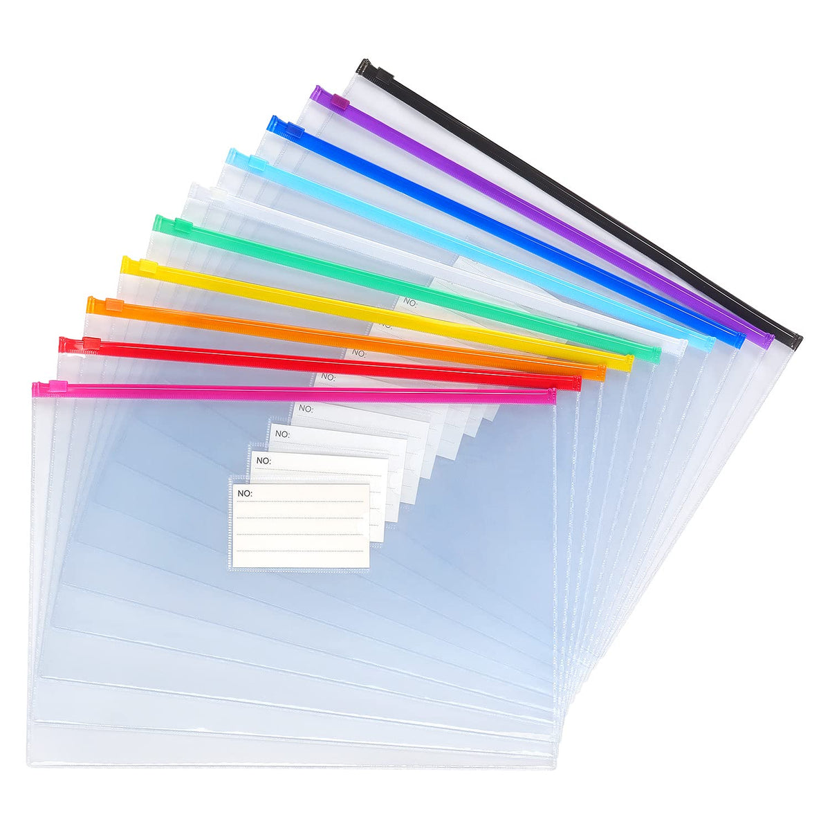 Tamaki 10 Pack Plastic Envelope Poly Zip Envelop Plastic Envelopes Files Zipper Folders, A4 Size, Letter Size, For School Office