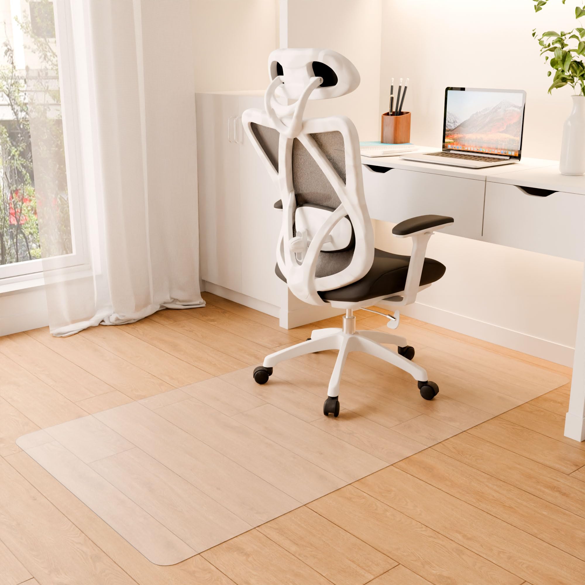 Futurwit Large Office Chair Mat For Hardwood Floors, 36' X 72' Hard Floor Protector For Desk Chair, Easy Glide Transparent Pla