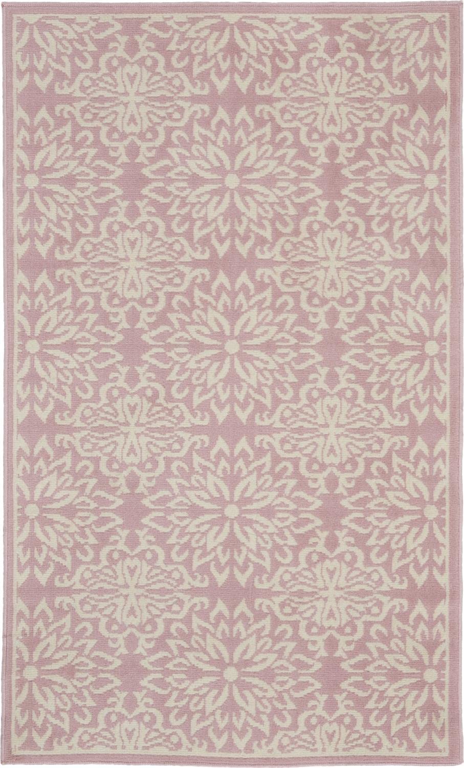 Nourison Jubilant Floral Ivory/Pink 3 x 5 Area-Rug, Easy-Cleaning, Non Shedding, Bed Room, Living Room, Dining Room, Kitchen (