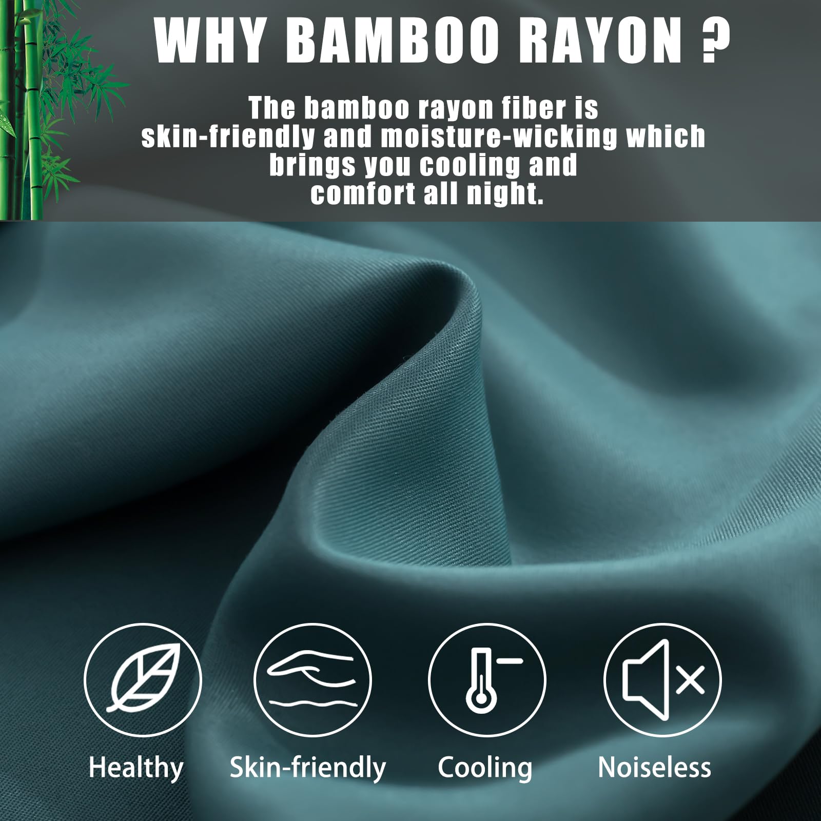 Body Cooling Pillow Cases Cover, Bamboo Rayon Pillowcases With Zipper Closure, Cool And Breathable Pillow Case For Hot Sleepers