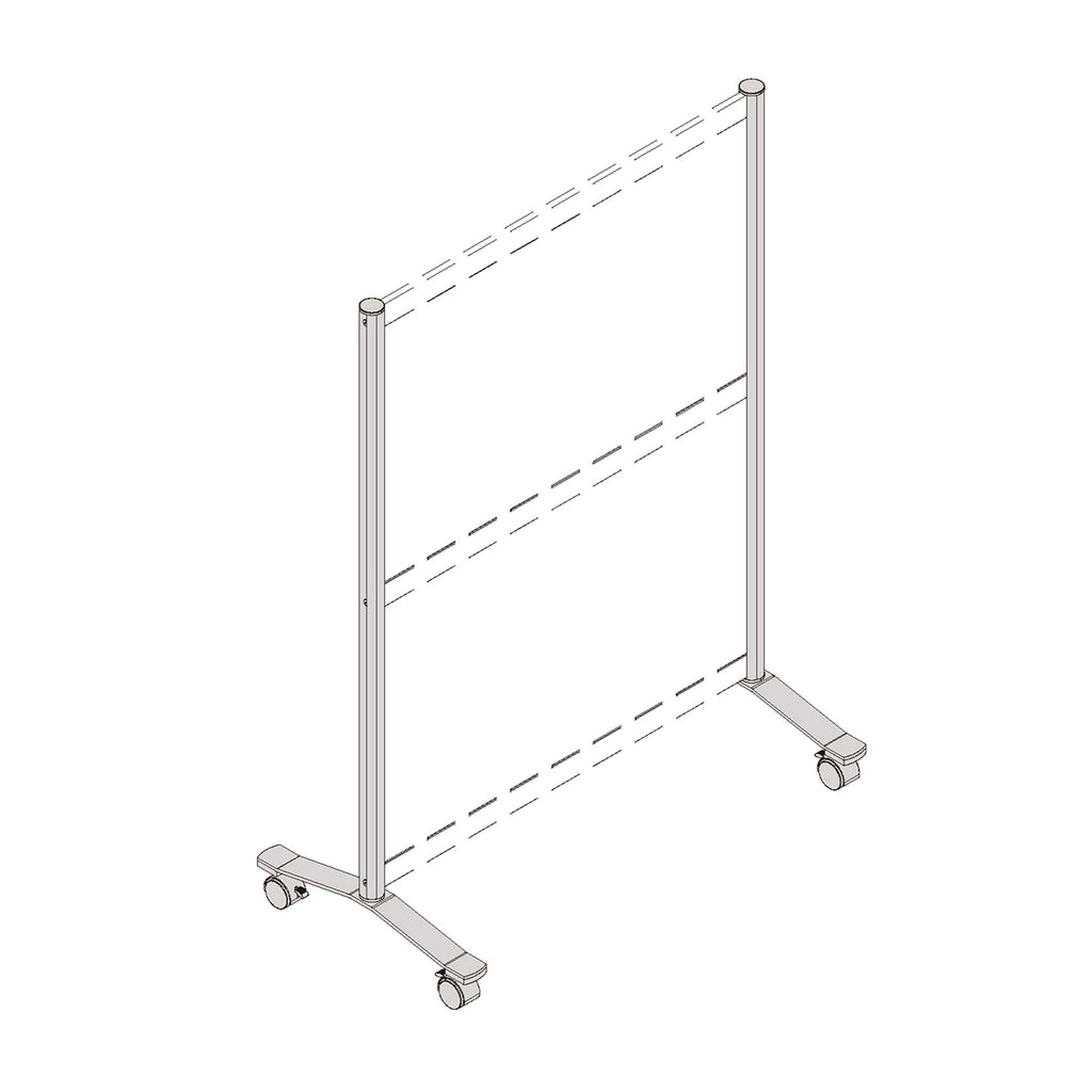 Lorell Adaptable Panel Leg, 48.8"X 18.8" X 2", Silver