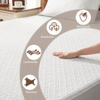 Bedlore Full Size Mattress Protector, Waterproof Noiseless Mattress Cover With Stretchable Pockets For 6-14 Inches Mattress, Sof