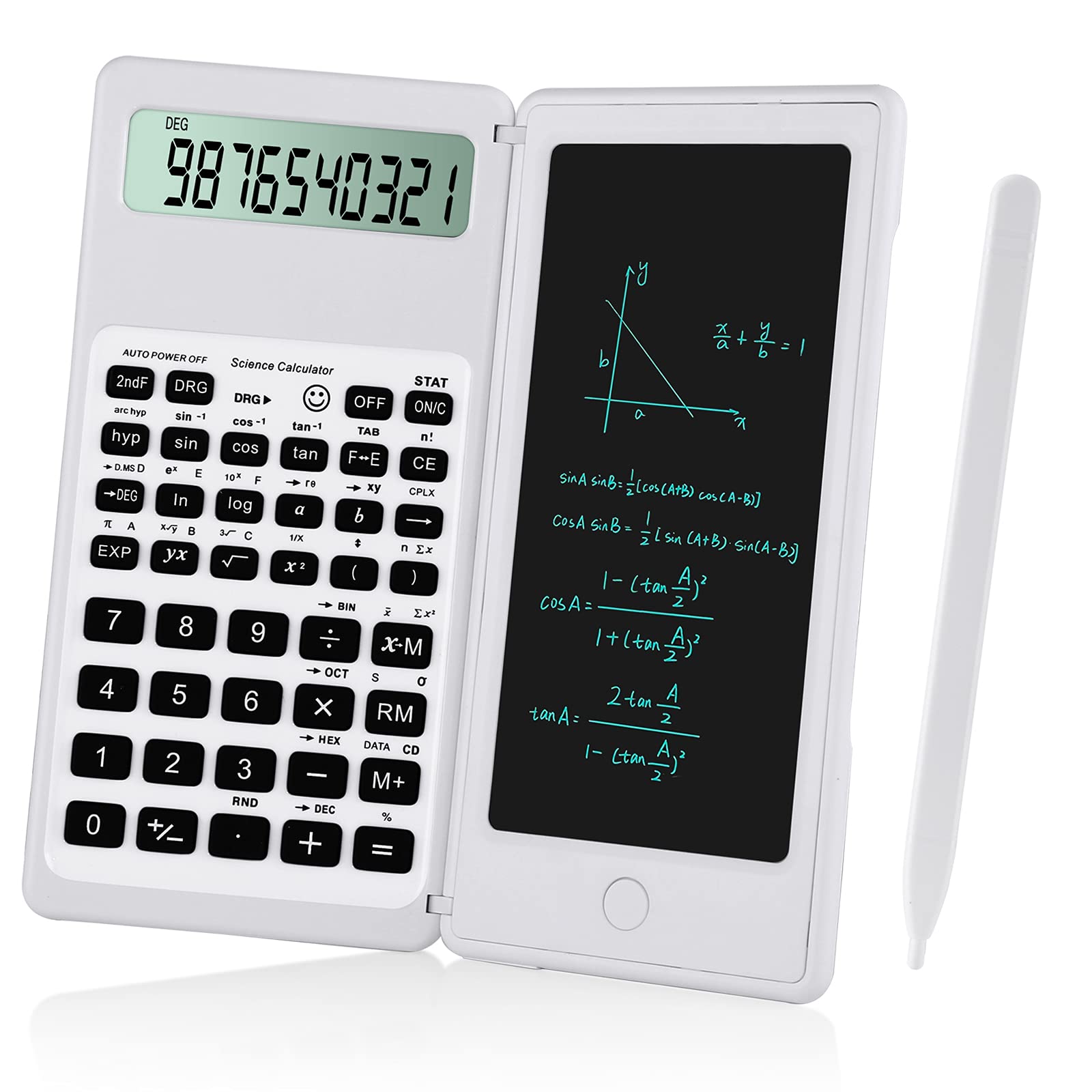Ipepul Scientific Calculators For Students, White Math Calculator With Notepad,10-Digit Large Screen, Classroom Must Haves For M