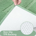 Homore Bathroom Rug, Sage Green Bathroom Rugs 24X36 Inch, Thick Soft And Absorbent Microfiber Bathroom Runner Rug, Non Slip Bath