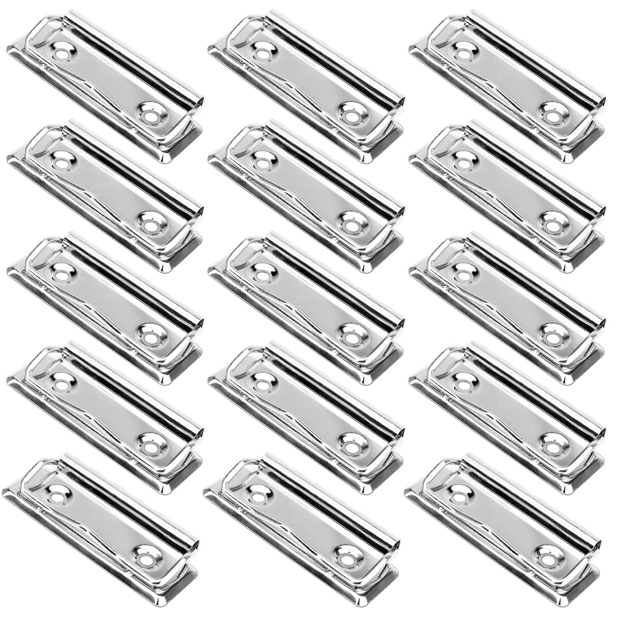 15Pcs Mountable Clipboard Clips Metal Clipboard Clips Document File Board Spring Clips For Office, School Stationery Supplies
