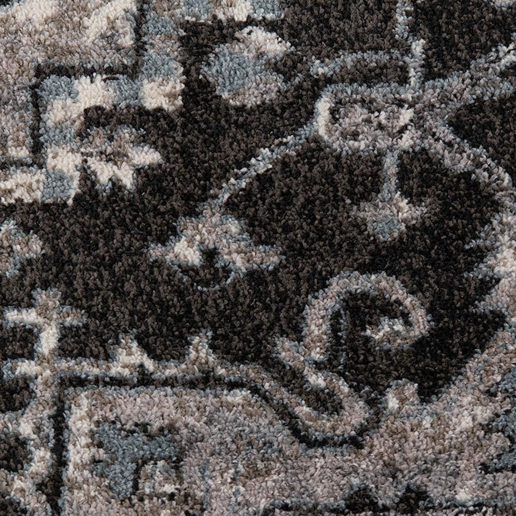 HomeRoots 531848 8 x 10 ft. Gray Medallion Power Loom Rectangle Area Rug