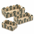 Psycheer Rectangular Boho Decor Bin,Handmade Paper Rope Basket,Kit