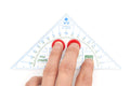 Triangle Protractor, With Anti-Slide Grips For Fix Positioning On Paper And To Prevent Slipping During Use, 16Cm Length Triangul