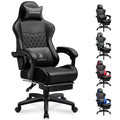 GTPLAYER Gaming Chair, High Back Leather Computer Game Chair with Footrest, Ergonomic Height Adjustable Office Chair with Remova