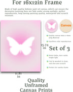 Hesendot Retro Gradient Wall Art Decor Set Of 3,Pink Aura Poster,Affirmation Poster,12X16In Truly Quality Canvas Wall Art Pictur