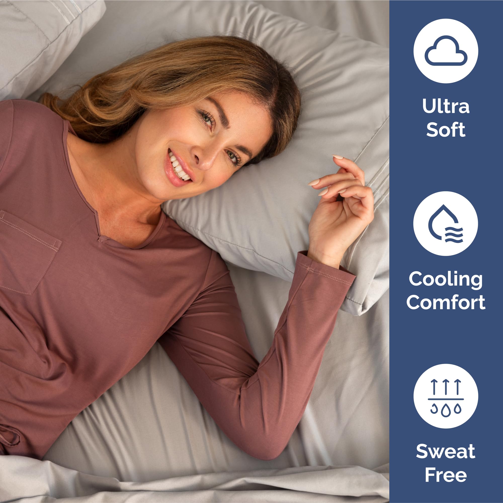 Extra Deep Pocket Cal King Sheets - 4 Piece Breathable & Cooling Bed Sheets - Hotel Luxury Sheet Set - Soft, Wrinkle Free & Comfy - Easily Fits Extra Deep Mattresses - Deep Pocket Light Grey Sheets