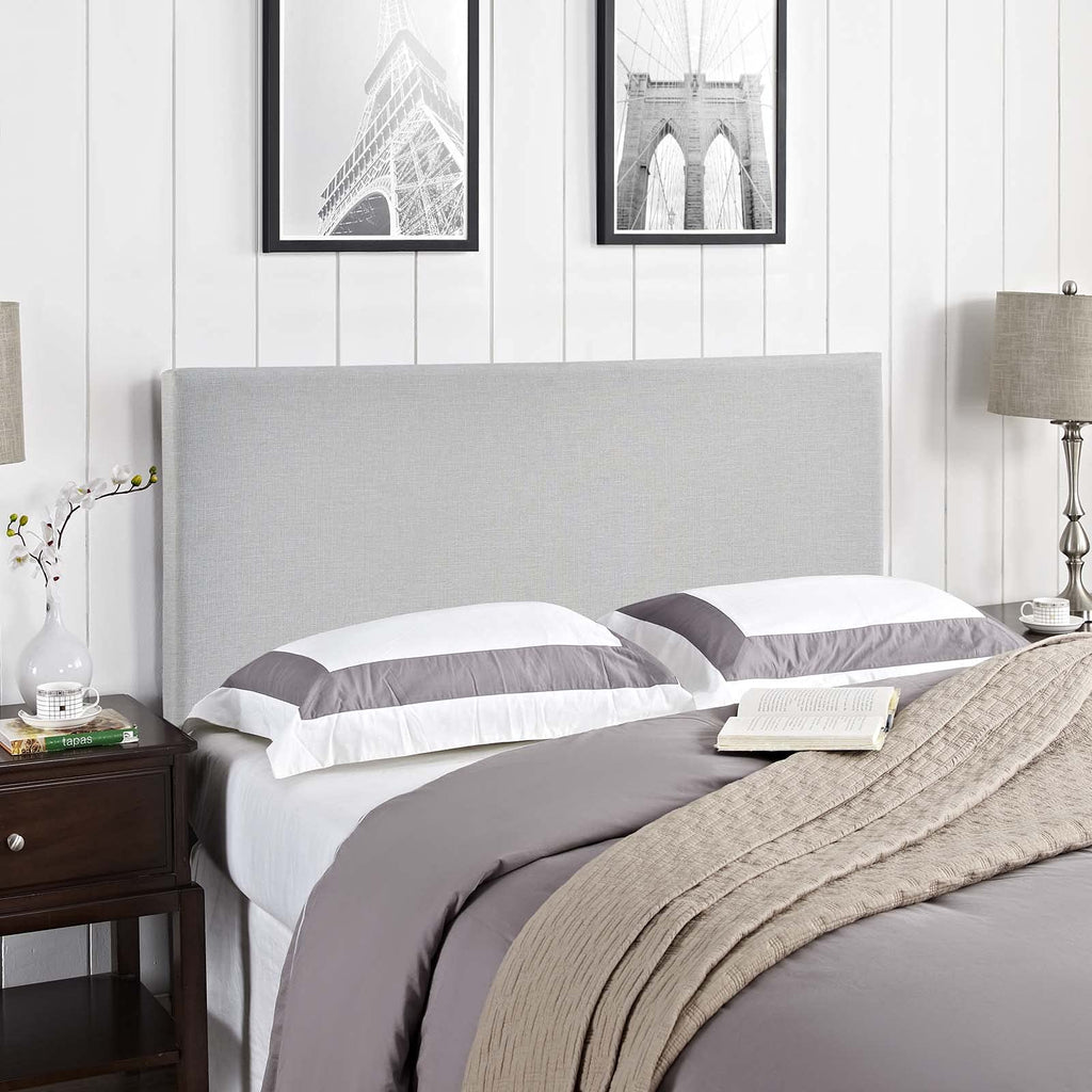 Modway Region Linen Fabric Upholstered King Headboard in Gray