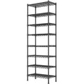 Giotorent 8-Wire Garage Shelving Storage Shelves, Kitchen Storage Adjustable Shelf, Metal Shelves 1600Lbs Capacity 24' Lx14 Wx72.2 H For Laundry Bathroom Pantry Closet, Black
