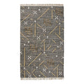 Kosas Home Belfast 96 x 120 Abstract Geometric Wool Area Rug in Black