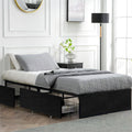 GAZHOME Twin XL Bed Frame with 2 XL Storage Drawers, Metal Platform Bed Frame with Footboard, 9 Strong Metal Slat Support/No Box