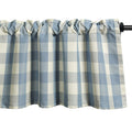 VOGOL Buffalo Check Valance for Windows, Blue and White Kitchen Garden Farmhouse Valance 18 Inch Long Rod Pocket Valance for Sma