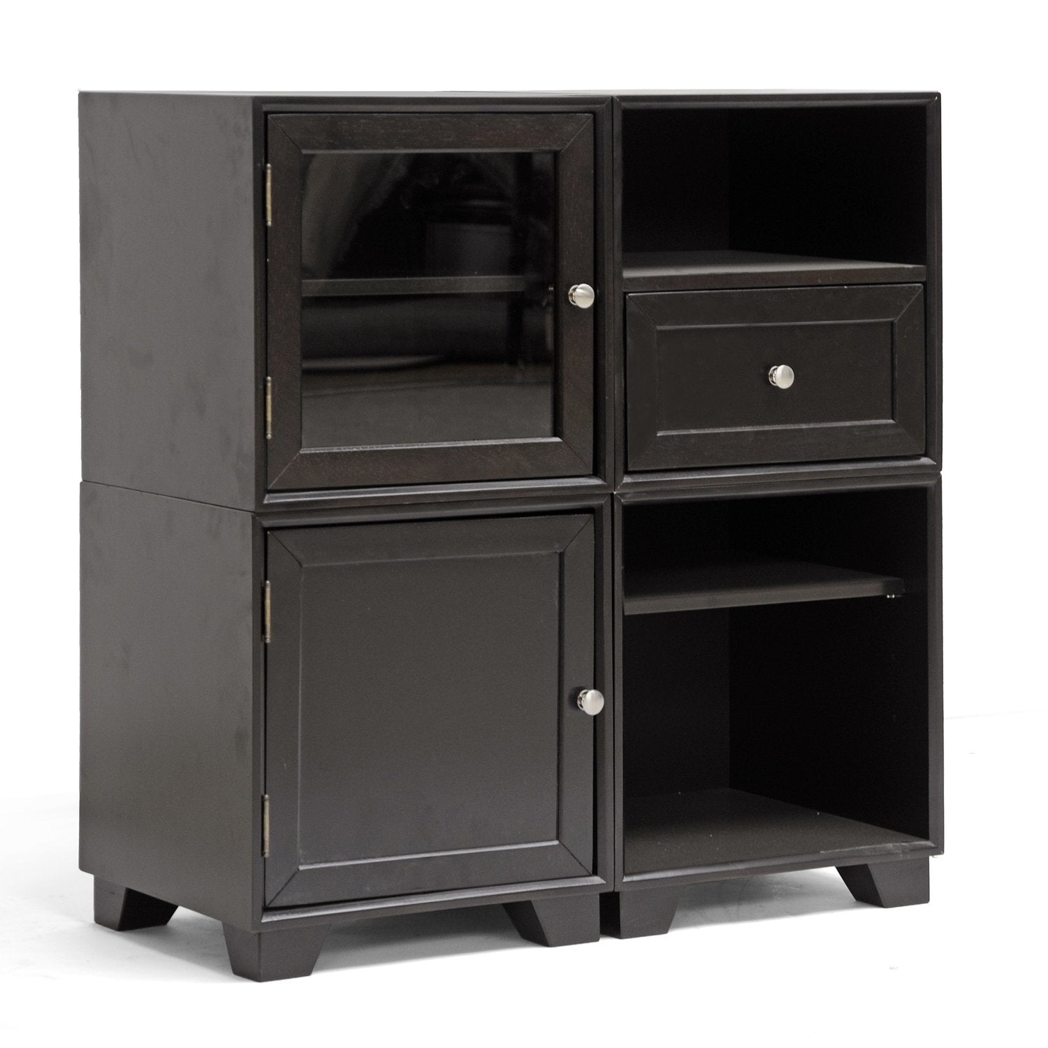 Baxton Studio Alaska Modular Storage Cabinet, Dark Brown