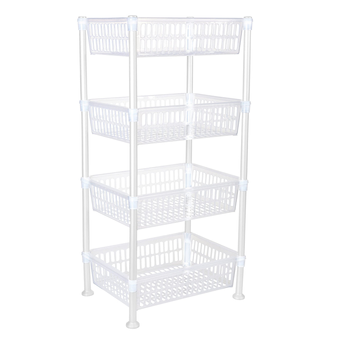 Kitchen Details 4 Tier Slim Basket Shelf Rack | Storage & Organizer | Kitchen | Bathroom | Laundry Room | Office | Good for Food