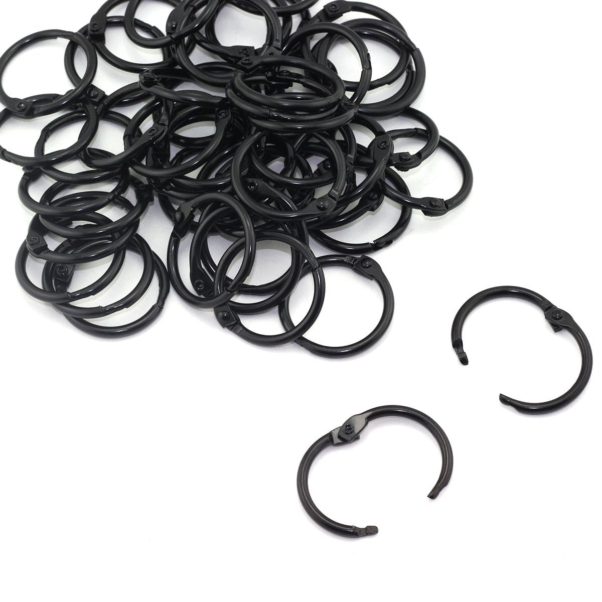 Lind Kitchen 50Pcs 1' Black Book Ring Metal Loose Leaf Book Binder Hinged Buckle Rings Scrapbook Sketchbook Craft Photo Album D