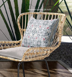 HomeRoots Light Blue White Broadcloth 26â€ Powder Blue Paisley Indoor Outdoor Throw Pillow