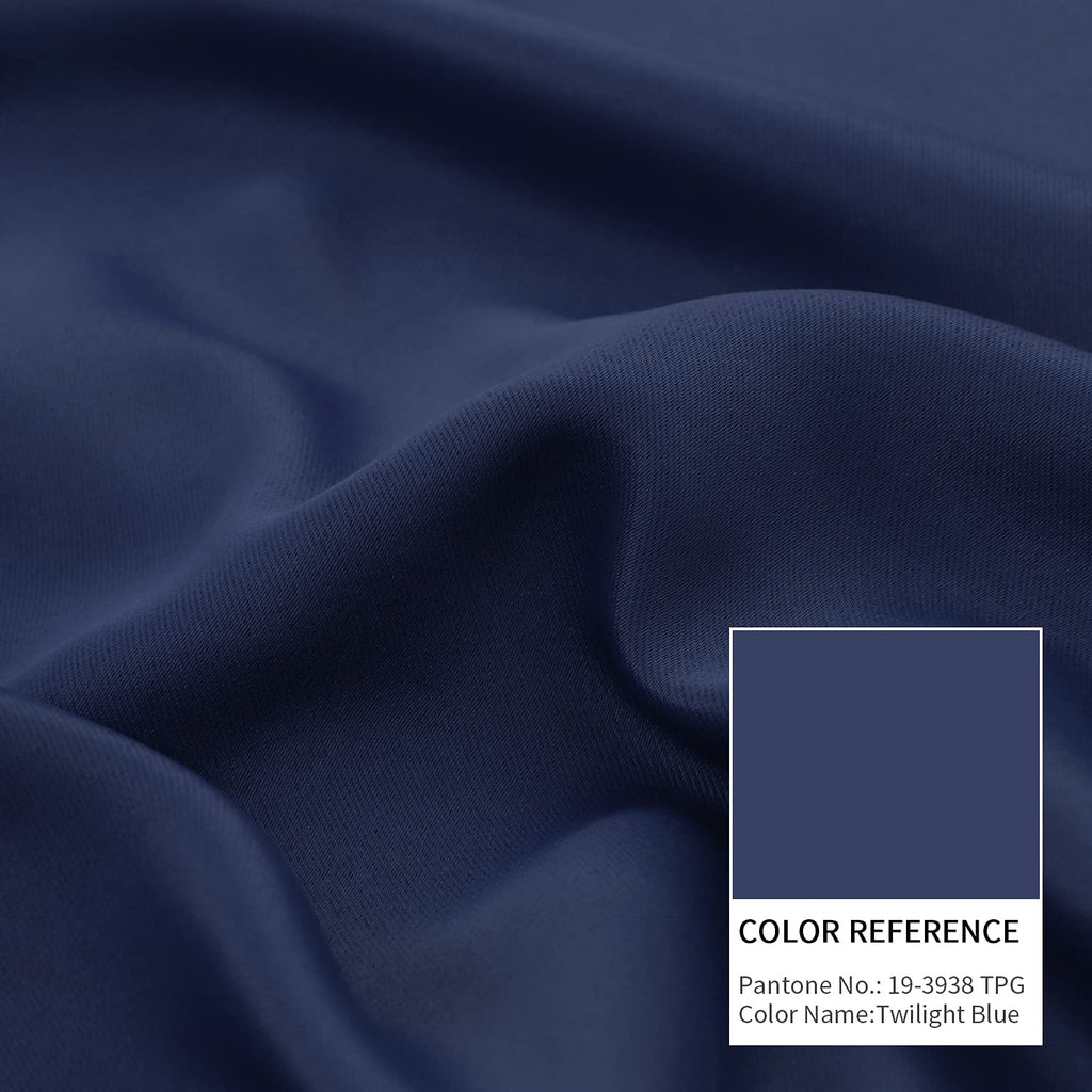 Bgment Rod Pocket And Back Tab Blackout Curtains For Bedroom - Thermal Insulated Room Darkening Curtains For Living Room, 2 Window Curtain Panels (38 X 84 Inch, Navy Blue)