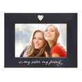 MIMOSA MOMENTS Silver Heart Black Picture Frame for 4x6 photo (My sister my friend)