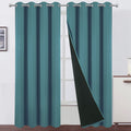 Lemomo 100% Blackout Curtains 52 X 84 Inch/Sea Teal Curtains 2 Panels With Black Lining Room Darkening Thermal Insulated Bedroom