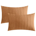 Jellymoni 2 Pack Rust Pillowcases Standard Size, Soft Microfiber Striped Tufted Pillow Covers With Envelope Closure (Pillows Are