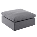 Modway Commix Outdoor Patio Sunbrella Sectional Sofa Ottoman in Gray