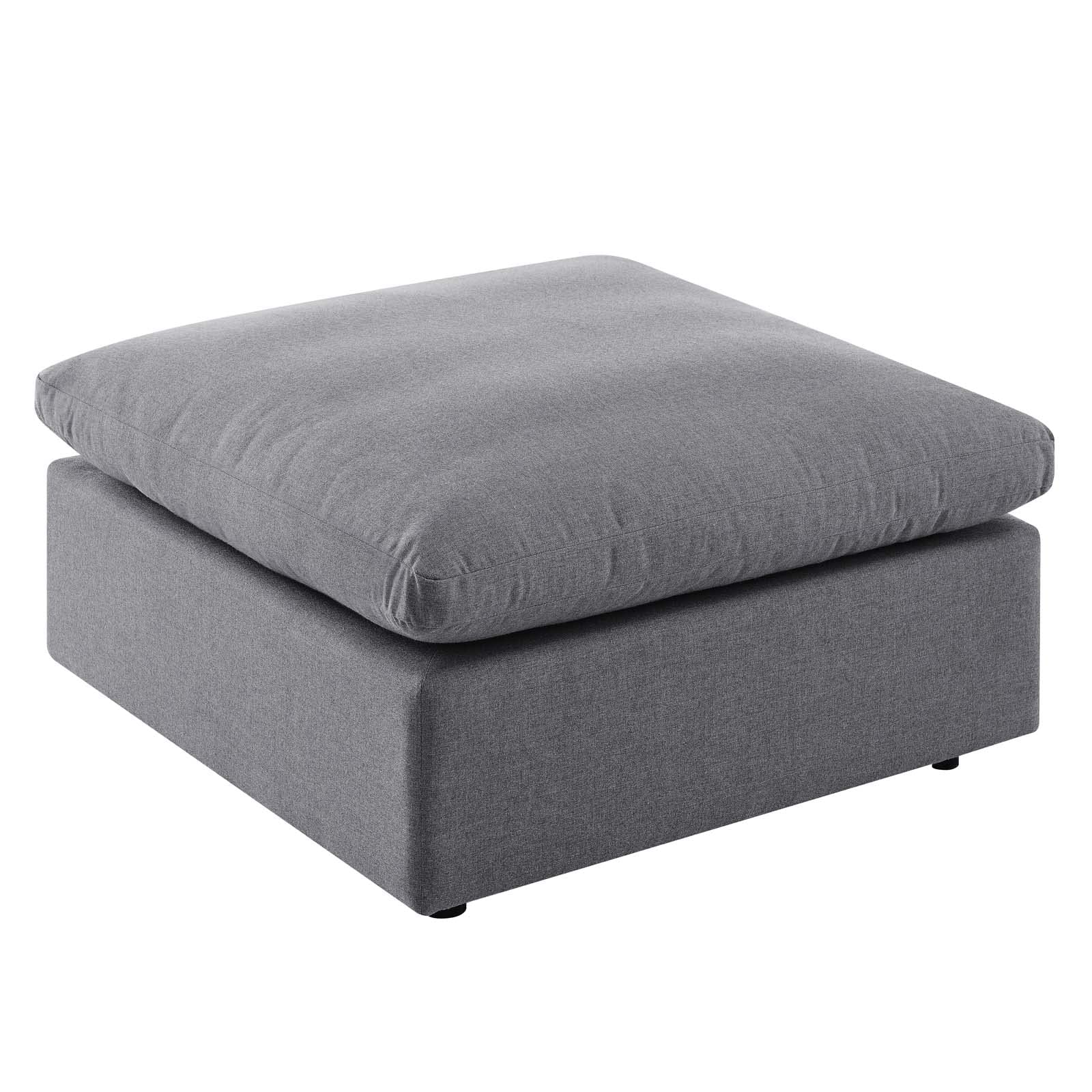 Modway Commix Outdoor Patio Sunbrella Sectional Sofa Ottoman in Gray
