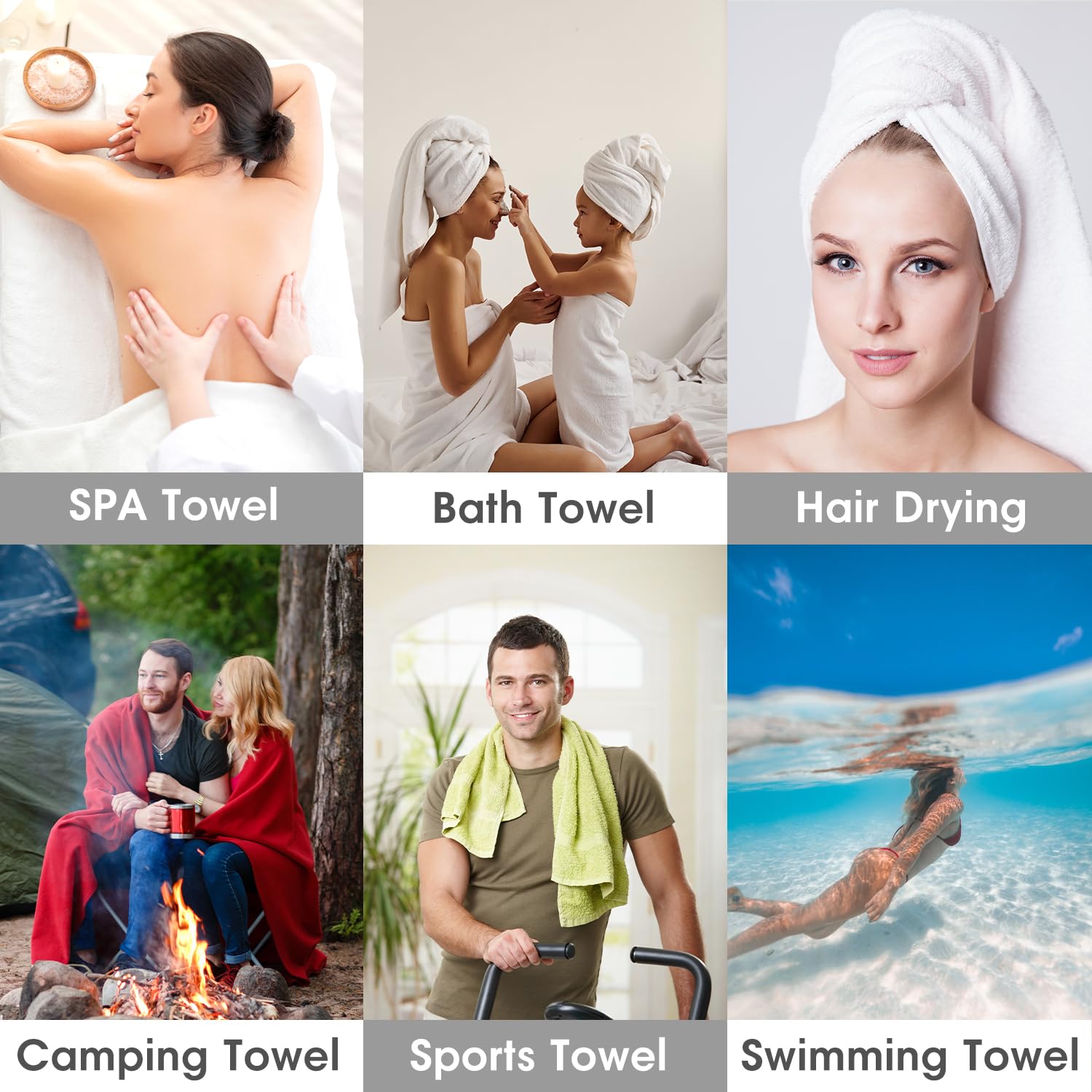 Jml Luxury Hotel & Spa Bath Towels (2 Pack, 30''X60'') - 350Gsm High Density Fleece Towel Sets - Super Soft And Absorbent, Lint