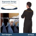 Dedu Plastic Extra Wide Shoulder Suit Hangers For Men 10 Pack Width 17.7'', Blue Sweater Hangers No Shoulder Bump Non Slip For T